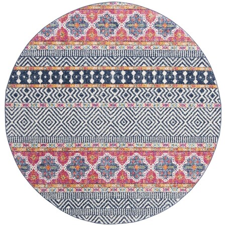 Safavieh 11 x 11 ft. Madison 700 Power Loomed Round Area Rug; Navy & Ivory MAD797N-11R